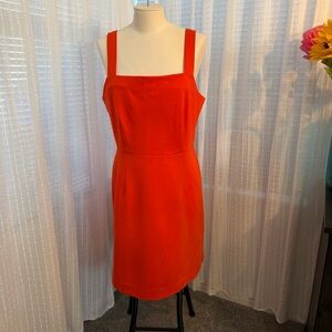 NWT On 34th Square Neck Sleeveless Mini Dress in Bold Orange